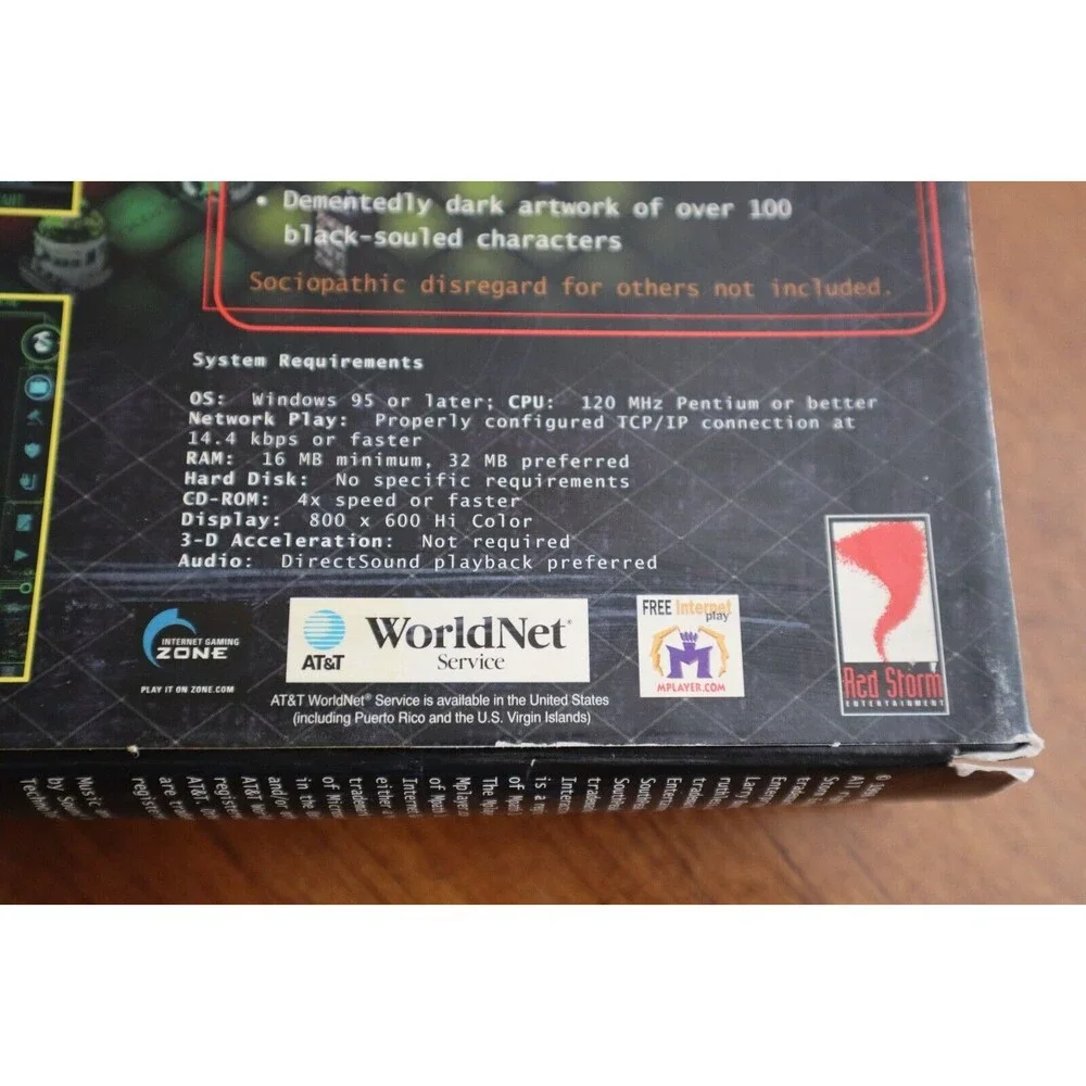 ROUGH Red Storm Tom Clancy's Ruthless.com Vintage PC Game 1998 Big Box